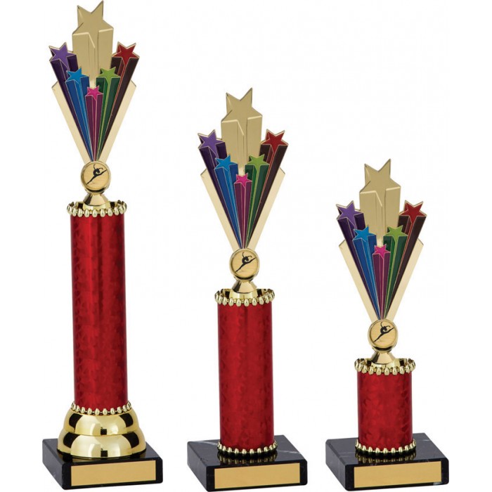 STARBURST METAL TROPHY  - CHOICE OF CENTRE AVAILABLE IN 3 SIZES